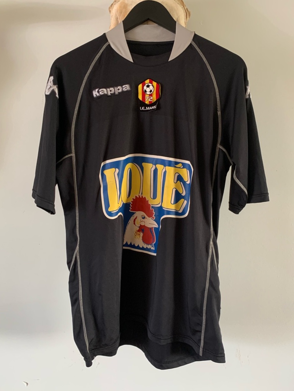 Vintage 2009-10 Kappa Le Mans Black Soccer Jersey with Loué Logo